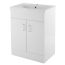 Nuie Eden 600mm 2 Door Floor Standing Cabinet & Minimalist Basin - Gloss White