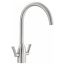 Abode Airo Dual Lever Monobloc Sink Mixer - Stainless Steel