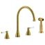 Abode Astbury 3TH Dual Lever Sink Mixer with Handspray - Forged Brass