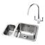 Abode Matrix Stainless Steel 1.5 Bowl Undermount Sink 572mm & Astral Mixer Tap - Right Hand