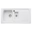 Abode Milford Ceramic Inset Sink with 1.5 Bowl, Drainer & Kit 1000mm - White