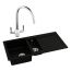 Abode Xcite Black Granite 1.5 Bowl Inset Sink 780mm & Astral Mixer Tap