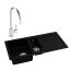 Abode Xcite Black Granite 1.5 Bowl Inset Sink 780mm & Atlas Mixer Tap
