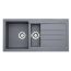 Abode Xcite Granite Inset Sink with 1 Bowl, Drainer & Kit 780mm - Grey Metallic