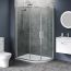 1200mm x 800mm Double Door Offset Quadrant Shower Enclosure and Shower Tray