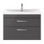 Nuie Athena 800mm 2 Drawer Wall Hung Cabinet & Thin-Edge Basin - Gloss Grey