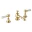BC Designs Victrion Lever 3 Tap Hole Basin Mixer Tap with Pop Up Waste - Gold
