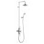 Burlington Avon Two Outlet Thermostatic Shower Mixer with Riser Rail Kit & 12 Inch Fixed Head - Chrome / White