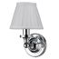 Burlington Round Wall Mounted Light with White Fine Pleated Shade - Chrome