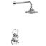 Burlington Severn Single Outlet Thermostatic Shower Mixer & 12 Inch Fixed Head - Chrome / White