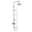 Burlington Stour Two Outlet Thermostatic Shower Mixer with Riser Rail Kit & 9 Inch Fixed Head - Chrome / White