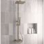 Eastbrook Square Thermostatic Bar Shower Mixer with Fixed Head & Handset - Brushed Brass