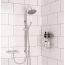 Eastbrook Two Outlet Thermostatic Shower Mixer with Riser Rail with Diverter & Fixed Head - Chrome