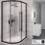 Eastbrook Vantage 2000 Offset Quadrant Shower Enclosure 1400mm x 760mm - Matt Black