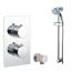 Electra Twin Round Concealed Thermostatic Shower Valve with Outlet Elbow and Sliding Rail Kit