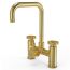 Ellsi 3 in 1 Industrial Bridge Hot Water Kitchen Sink Mixer - Brushed Brass