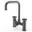 Ellsi 3 in 1 Industrial Bridge Hot Water Kitchen Sink Mixer - Gun Metal