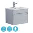 Eternia Adelaide Waterproof 600mm Wall Hung 1 Drawer Basin Unit With Basin - Light Grey