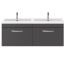 Nuie Athena 1200mm 2 Drawer Wall Hung Cabinet & Basin - Gloss Grey