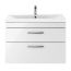 Nuie Athena 800mm 2 Drawer Wall Hung Cabinet & Mid-Edge Basin - Gloss White