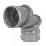 Grey 110mm Pushfit Soil 0 - 90 Degree Single Socket Adjustable Bend