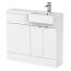 Hudson Reed Fusion Slimline 1000mm Combination Toilet & Basin Unit with Right Hand Semi Recessed Square Basin - Gloss White