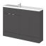 Hudson Reed Fusion Slimline 1200mm Combination Basin and Cupboard Unit - Gloss Grey