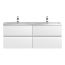 Hudson Reed Urban 1200mm Wall Hung 4 Drawer Vanity Unit & Polymarble Basin - Satin White