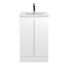 Hudson Reed Urban 500mm Freestanding 2 Door Vanity Unit with Curved Basin - Satin White