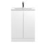 Hudson Reed Urban 600mm Freestanding 2 Door Vanity Unit & Minimalist Basin - Satin White