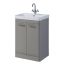 Kartell Options 500mm Freestanding 2 Door Vanity Unit & Basin - Basalt Grey