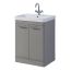 Kartell Options 600mm Freestanding 2 Door Vanity Unit & Basin - Basalt Grey