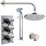 Krosse Triple Cross Top Concealed Thermostatic Shower Valve with Outlet Elbow, Sliding Rail Kit, Wall Arm and Fixed Head