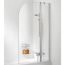 Lakes Classic Silver Curved Bath Screen 975mm x 1400mm