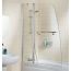 Lakes Classic Silver Sculpted Bath Screen 1175mm x 1400mm with Towel Rail