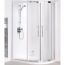 Lakes Semi-Frameless White Easy-Fit Double Sliding Door Offset Quadrant Shower Enclosure 900mm x 800mm x 1850mm High