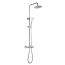 Electra Round Thermostatic Bar Shower with Round Fixed Head and Rigid Riser Rail