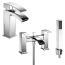 Noveua Farringdon Mono Basin Mixer with Click Clack Waste & Bath Shower Mixer Tap Set