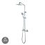 Noveua Westminster Square Thermostatic Shower Mixer with Riser Rail Kit & Fixed Head - Chrome