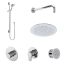 Nuie Arvan Round Thermostatic Mixer Shower with Sliding Rail Kit Fixed Head & Body Jets - Chrome