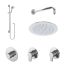 Nuie Arvan Round Thermostatic Mixer Shower with Sliding Rail Kit Wall Arm & Fixed Head - Chrome