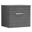 Nuie Athena 500mm Wall Hung Cabinet And Worktop - Anthracite Woodgrain