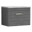 Nuie Athena 800mm Wall Hung Cabinet & Grey Worktop - Anthracite Woodgrain