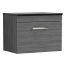Nuie Athena 800mm Wall Hung Cabinet & Sparkling Black Worktop - Anthracite Woodgrain