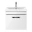 Nuie Athena 600mm 1 Drawer Wall Hung Vanity Unit With Basin & D Shaped Handle - Gloss White