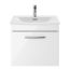 Nuie Athena 500mm Wall Hung Cabinet & Curved Basin - Gloss White