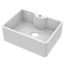 Nuie Butler Fireclay 1 Tap Hole Undermount Sink with 1 Bowl & Central Waste with Overflow 595mm - White
