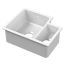 Nuie Fireclay 1.5 Bowl Inset / Undermount Sink with Central Waste & Overflow 460mm Left Hand - White