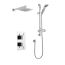 Kartell Pure Thermostatic Concealed Shower with Adjustable Sliding Rail Kit & Overhead Drencher
