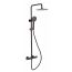 RAK Compact Round Thermostatic Bar Shower Mixer with Handset & Fixed Head - Black / Chrome